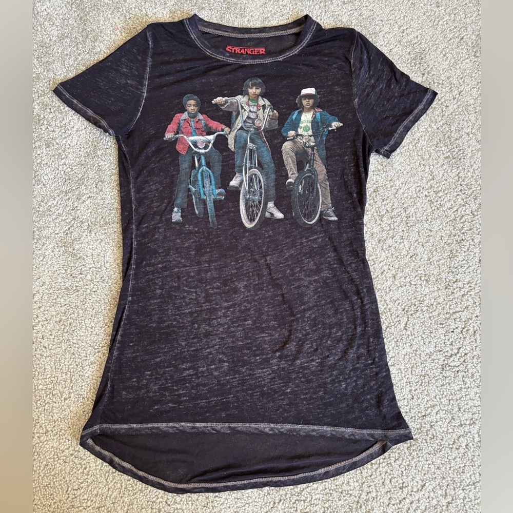 Netflix Stranger Things Sheer Black T-Shirt Size XS